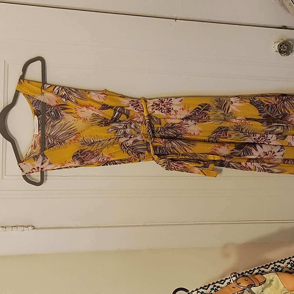 Lush Yellow and Purple Floral Maxi Dress